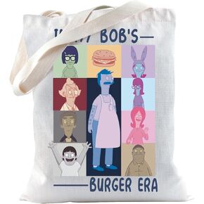 TSOTMO Bob Cartoon TV Show Merch Tote Bag For Cartoon Fans Burger Gift WDW Gift Bob Family Matching Gift