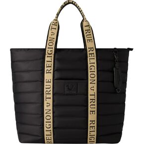 True Religion Women's Tote Bag, Quilted Nylon Travel Purse Handbag