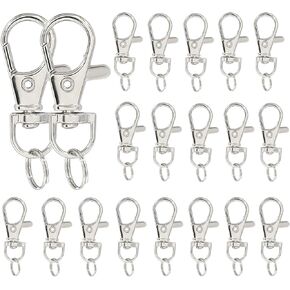 20 Pcs Small Lobster Claw Clasp with 10mm Inside Diameter Key Rings, Metal Swivel Lobster Claw Clasps,Keychain Clip for Key, Charm and Art Crafts(Style1, 10mm Key Ring)