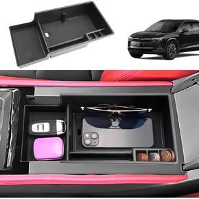 2025 Chevy Equinox Center Console Organizer for Chevy Equinox (LT/RS/ACTIV), Durable ABS Plastic&Anti-slip Rubber 2025 Equinox Armrest Tray Insert 2024 Chevy Equinox Accessories with Black Mats