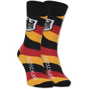 Country-Themed Socks, Large, Shoe Size 9-12 (Germany Tricolor)