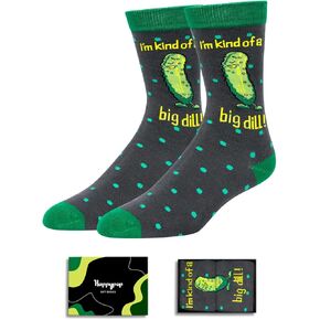 HAPPYPOP Funny Socks for Men Dad Friends - Fun Pickle Gifts Pickle Socks Pun Socks