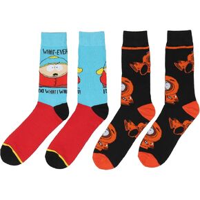 Bioworld South Park Crew Socks, South Park Eric Cartman And Kenny Mid-Calf Crew Socks For Men Women 2 Pair