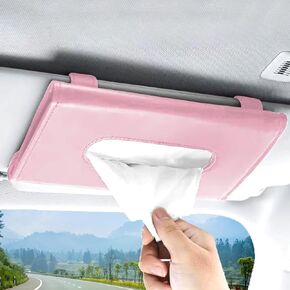 Sun Visor Napkin Holder, Car Tissue Holder,Leather Napkin Cover, Masks Dispenser for Car, Car Disposable Masks Holder, Car Tissue Box with Tissue Refill,(Black)