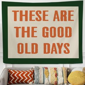 QROZIAR Retro Trendy Wall Decor Tapestry Wall Hanging, These Are The Good Old Days Vintage Tapestry Decor, Nostalgic Golden Days Wall Blanket Decor for Home Bedroom Living Room