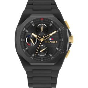 Tommy Hilfiger Mens Sporty Watch - Multifunction Silicone Wristwatch - Water Resistant up to 5 ATM/50 Meters - Premium Fashion Timepiece for All Occasions - 44 mm