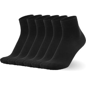 Men's Thin Cotton Above Ankle Classic Socks Soft Work Solid Breathable Dress Socks 6 Pairs