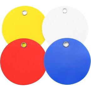 100 Pack - CleverDelights Plastic Tags - 2" Round - Waterproof and Tear-Resistant - 25 Pcs Per Color