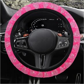 Steering Wheel Cover, 15" Heart Shaped Auto Steering Wheel Cover, Anti-Slip & Durable Rubber Vehicle Steering Wheel Protective Cover, Decorative Interior Car Accessories (Colorful)