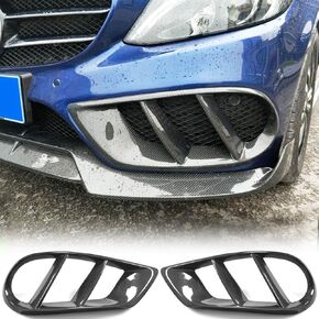 MCARCAR KIT من ألياف الكربون غطاء الشواية لمصباح الضباب لمرسيدس بنز C Class W205 C205 A205 Sport C43 AMG 2015-2018 C200 C300 C350 C400 المصد الأمامي ضوء مصبغة تنفيس الهواء الزخارف