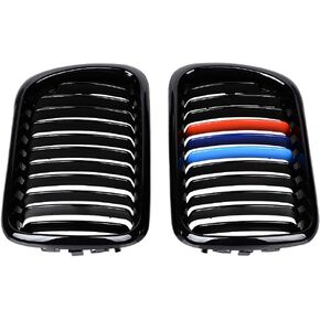Replacement for BMW Front Hood Kidney Grille Grill 1997-1999 E36 3-series 318i 325i 328i 323i LCI (Glossy Black M-Color)