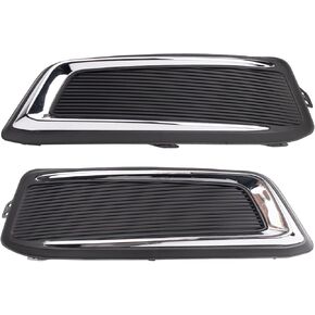 TRQ Front Fog Light Hole Cover Set,Fog Light Cover Set Chrome & Black Compatible with 2014-2020 Chevrolet Impala GM1038145 GM1039145