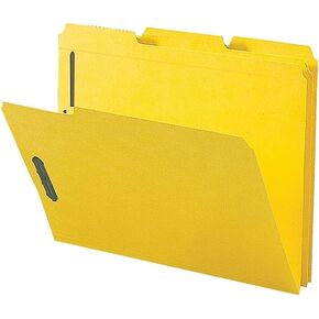 Sparco SP17270 Fastener Folders,w/ 2-Ply Tab,1/3 Ast Tab,50/BX,Ltr,Yellow