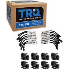 TRQ Ignition Kit Ignition Coil Spark Plugs Wire Set Compatible with 98-11 Mercedes-Benz