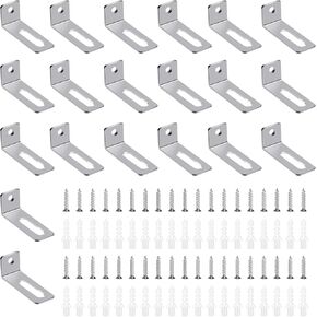 20 Set White Board Mounting Hardware Whiteboard Hanging Brackets Whiteboard Installation Hardware Kit Mounting Brackets Include Hanger Supports for Hanging Whiteboard, Office Supplies,33 x 12 x 13mm