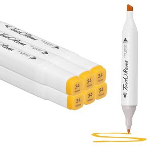 PATIKIL Dual Tip Alcohol Art Markers, 6 Pcs White Barrel Alcohol Markers with Brush Tip and Fine Tip for Illustration Artist Adult Coloring Drawing Permanent Sketching, Red