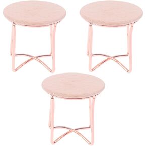 LUOZZY 3 Pcs Miniature Coffee Table for Dollhouse Tea Table Model Miniature Dollhouse Round Table Decor Accessories