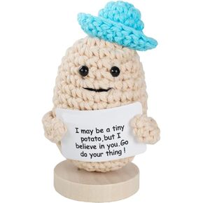 Crochet Cute Potato Knitted with Card,for Birthday Gifts Friends Party.Decor Room Bedroom Home