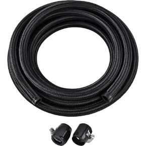EVIL ENERGY 6AN Fuel Line Kit, with 6AN Hose Finisher Clamp Aluminium, AN6 Braided Nylon Fuel Hose CPE 3FT