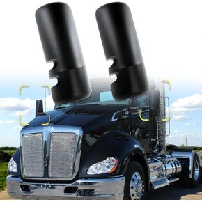 Pair Door Mirror Covers Fit Kenworth T680 T880 W990 Replacement Driver Side Left and Passenger Side Right Mirror Cover for Kenworth T680 T880 W990 Accessories (Black)