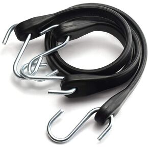 HJ Garden 2pcs 21 Inch Rubber Tie Down Strap with S Hook Heavy Duty Rubber Bungee Elastic Cord Luggage Carrier Tent Band Strap Rope with Hooks