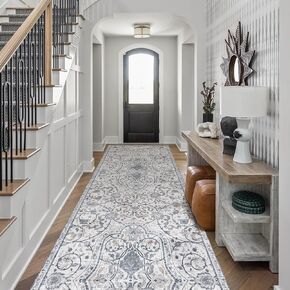【Machine Wash Free】 2' x 6' Waterproof PVC Hallway Runner Rug and Mat with Rubber Backing, Anti-Fatigue Kitchen Mats for Floor, Non Slip Boho Runner Mat for Living Room, Bedroom, Entryway, Laundry