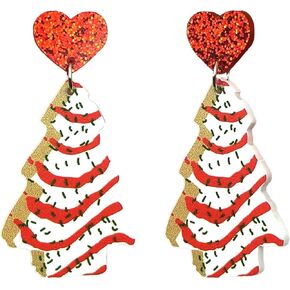 Christmas Tree Earrings Acrylic Christmas Earrings for Women Xmas Drop Dangle Earring Christmas Jewelry Gift