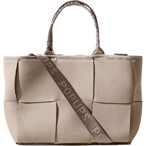Interwoven Neoprene Mini Tote Bag for Women- Spacious, Lightweight Crossbody Purse – Shoulder Strap, Interior Pocket