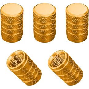 5 PCS Tire Valve Stem Caps, Aluminum Leak-Proof Tyre Valve Cap Replacements, Valve Stem Caps for Most Cars, Trucks, Motorcycles, Bicycles, Universal Car Accessories (Silver)