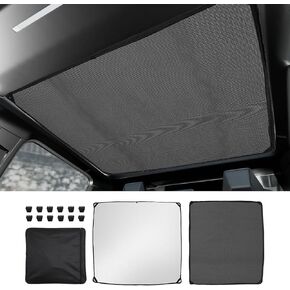 Sun Shade Compatible with 2024+ Tesla Cybertruck Sunshade Glass Roof Skylight Curtain Sunroof Foldable Mesh Encryption Upgrade Two-Layer UV Protection for 2024 Cybertruck Accessories (Black)