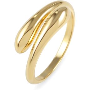 MUSTHAVE 18K Gold Plated Snake Ring for Women, Open Ring, Stack Ring, Open twisted ring, Lightweight, Yellow Color, Fashion Jewelry for Teen Girls, good luck