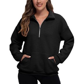 MathCat Womens Oversized Sweatshirts Half Zip Pullover Hoodies Casual Sweaters Loose Fit Fall Winter Fashion Clothes Outfits