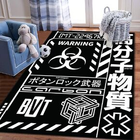 Kids Play Area Rugs Pattern Texture Symbols and Text in Style for 3D Carpet Extra Large Rug Kids' Bedroom Playroom Nursery Décor for Boys Girls, Learning & Playing 5x8 ft