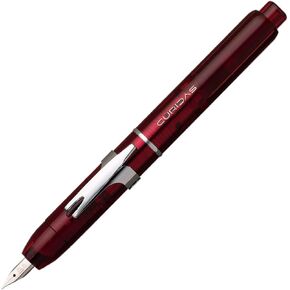 Curidas Retractable Fountain Pen Gran Red Fine Point Knock Type Fountain Pen PKN-7000#77-F With Kanji LOVE Sticker,5.5 x 0.56 in