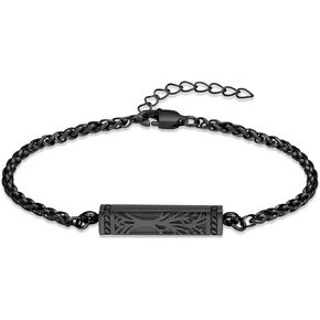 Imrsanl Tree of Life Urn Bracelet for Men Women Bar Cremation Jewelry for Ashes Keepsake Pendant Locket Ashes Bangle