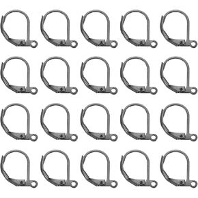 uxcell 100Pcs LeverBack Earring Hooks French Ear Wire LeverBack Earring Hook Clip DIY Earrings for Earrings Jewelry Making, Black