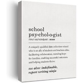 GTGIC School Psychologist Definition Canvas Wall Art School Psychologist Print Poster Decor Office Decoration Ready to Hang 12x15 Framed, Psych Gift for Appreciation Thank You