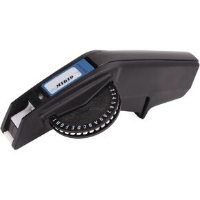 Tnfeeon Embossing Label Maker Clear Number Letter One Hand ABS Label Making Embosser for Label DIY (Black)