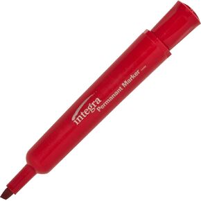 Integra Permanent Red Chisel Markers (Pack of 12)