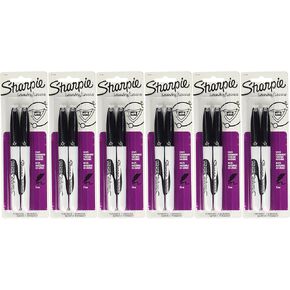 Sharpie Rub-A-Dub Fine Point Laundry Marker, Black, 2 Count (Pack of 6) 12 Markers Total