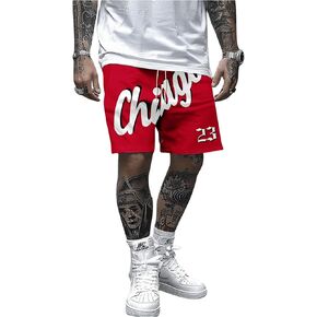 SHENHE Men's Graphic Sweat Shorts Drawstring Shorts Workout Athletic Gym Shorts