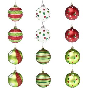 24pcs Christmas Ball Ornaments 2.4"/60mm Christmas Balls Xmas Decorative Christmas Tree Hanging Ornaments for Holiday Decoration