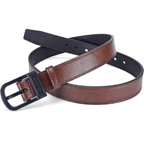 Nickel and Metal Free Hypoallergenic Leather Tsa Approved Belt for Men with Plastic Buckle Airport Friendly