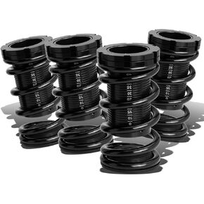 DNA Motoring COIL-HC88-T44-BK Suspension Coilover Sleeve Kit [For 88-01 Honda Civic Del Sol CRX Acura Integra] , Black