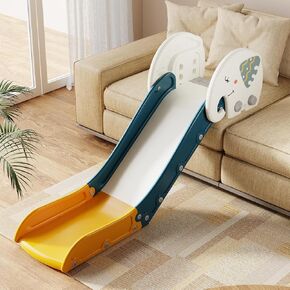 Couch Slide for Kids – Adjustable Height Indoor Slide with Non-Slip Base for Toddlers, Plastic Slide for Sofas, Beds, and Stairs,Toddlers Indoor Sofa Slide (Green&Yellow)