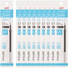 三菱鉛筆 Uni Jetstream Lite Touch Ink Refill, for Retractable Single-Color Pen Type, 0.7mm Medium Point, Black Ink, SXRL7.24, Box of 10