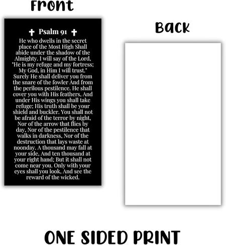 Psalms 91 Bible Verse Wallet Card in Black | 30pk 2x3.5" Prayer Card Umbrella of Protection Shelter Whoever Dwells Rest in Shadow Poster Art Bracelet Driving Keychain First Time Drivers Angel in Saudi Arabia