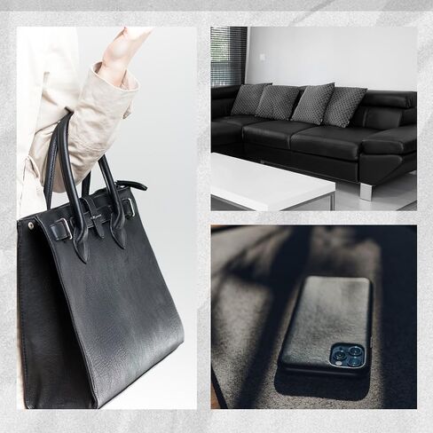 Windkream Marine Vinyl Fabric 3 Yard 54" Wide by 3 Yards Upholstery Faux Leather with Double Sided Tape Black Soft Faux Leather Sheets Fake Leather for Boat Sofa Bags Chair Car DIY Crafts in Kuwait