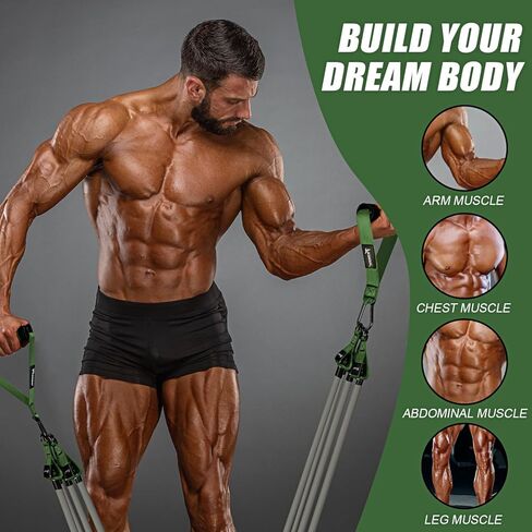 أربطة مقاومة ثقيلة، أربطة تمرين بوزن 350 رطلًا مع مقابض، أربطة تمرين للرجال، مجموعة أربطة وزن مع مرساة للباب وأشرطة للكاحل، معدات تدريب القوة للياقة البدنية في المنزل in Kuwait