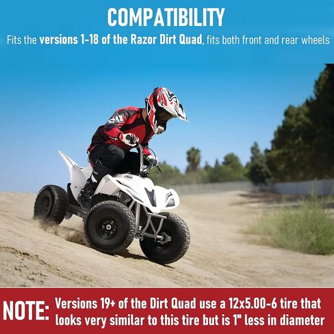 مجموعة إطارات وأنابيب داخلية 13 × 5.00-6 لشفرات الحلاقة الترابية الرباعية وعربة الذهاب، والدراجة الترابية، وATV، وجرارات الفناء، وجزازة العشب، والعربات، والشاحنات اليدوية، والأنبوب الداخلي للإطارات البديلة الممتازة مع جذع صمام معدني منحني، مجموعة واحدة in Kuwait